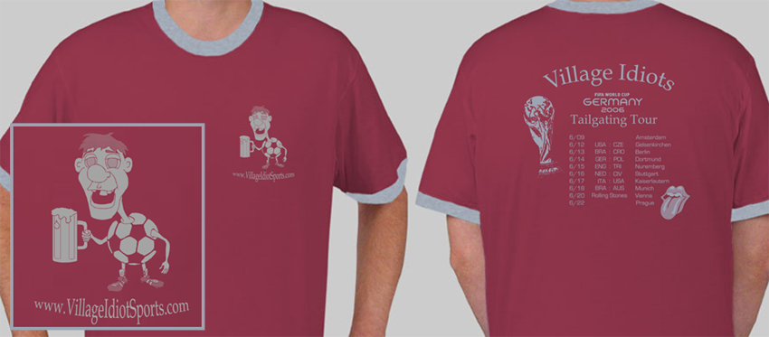 World Cup Tee Claret Grey